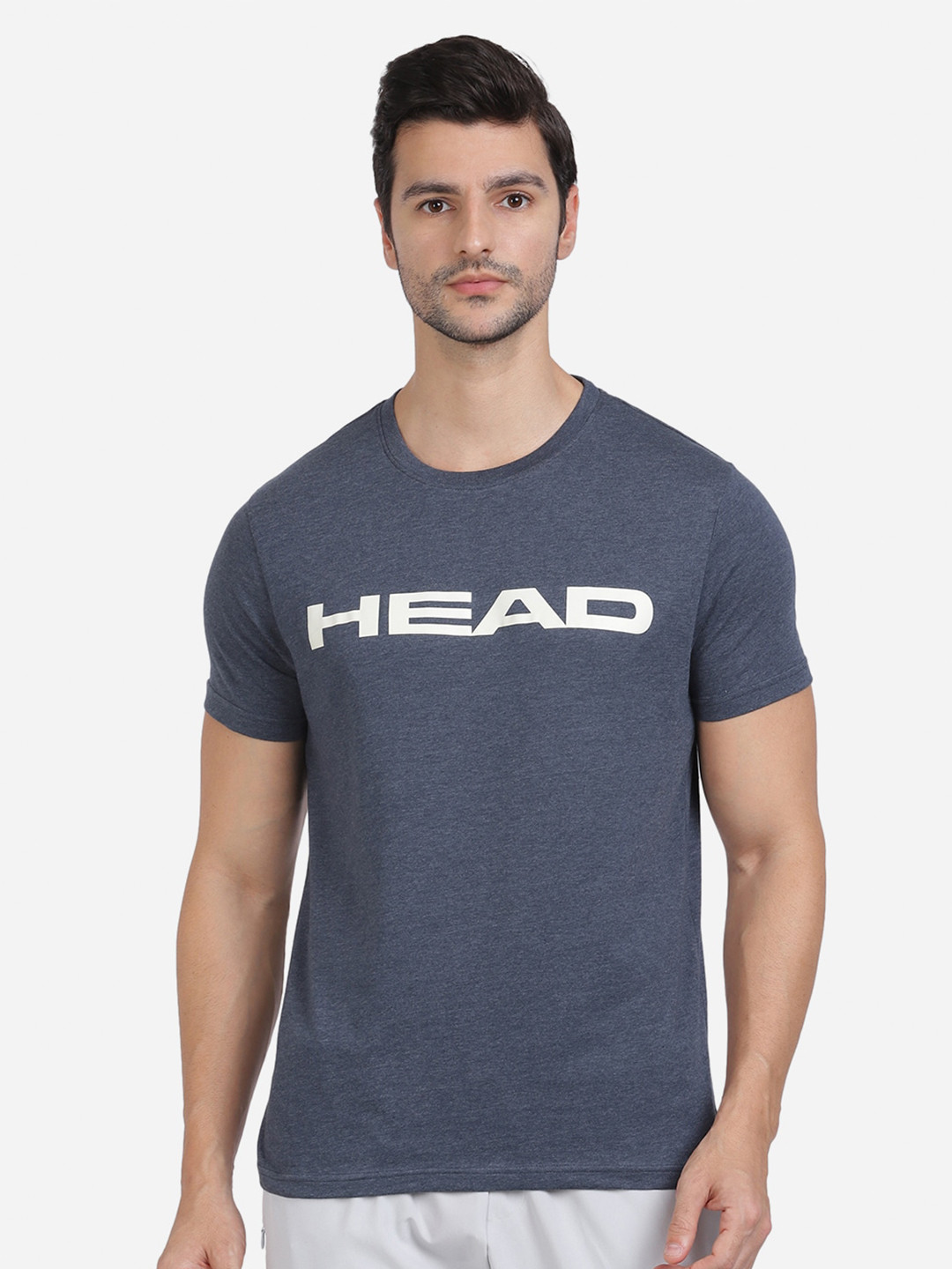 

Head Men Blue & White Typography Printed Slim Fit Outdoor Cotton T-shirt