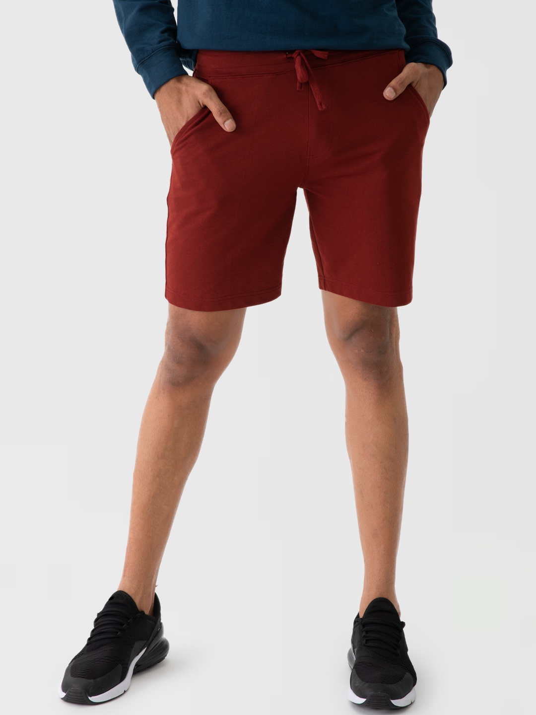 

DAMENSCH Men Cotton Regular Fit French Terry Sweat Shorts, Red