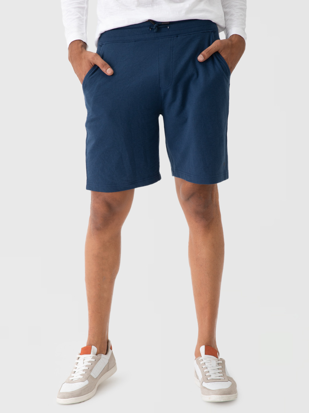 

DaMENSCH Men Cotton Regular Fit French Terry Sweat Shorts, Navy blue