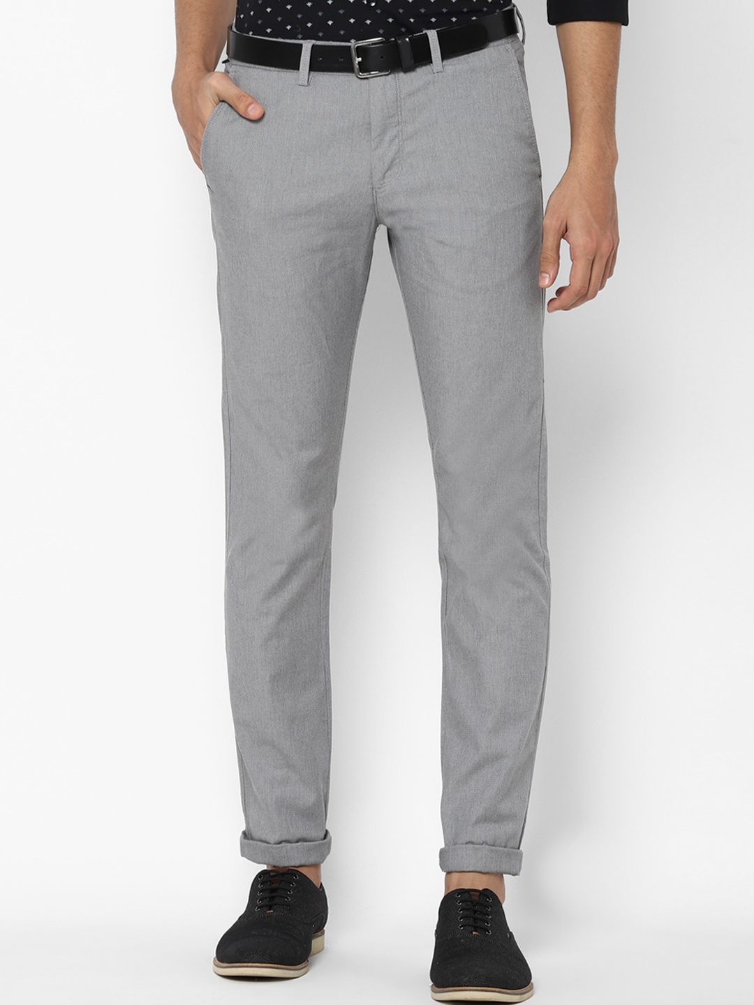 

Allen Solly Men Grey Slim Fit Trousers