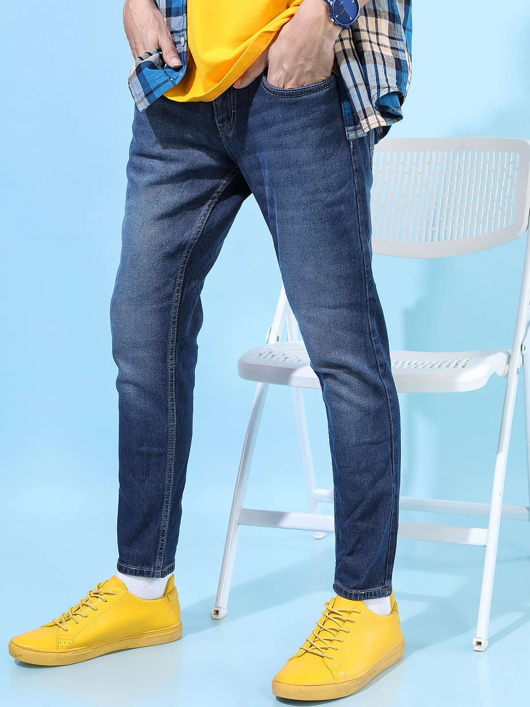 

KETCH Men Blue Tapered Fit Heavy Fade Stretchable Jeans