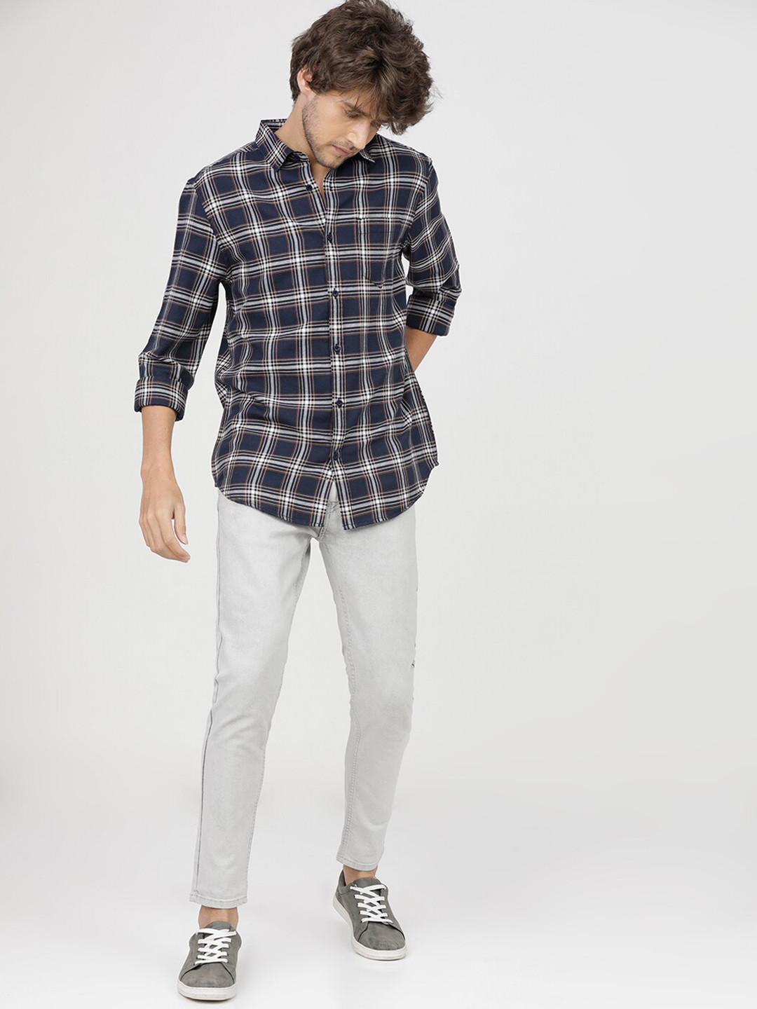

KETCH Men Grey Tapered Fit Heavy Fade Stretchable Jeans