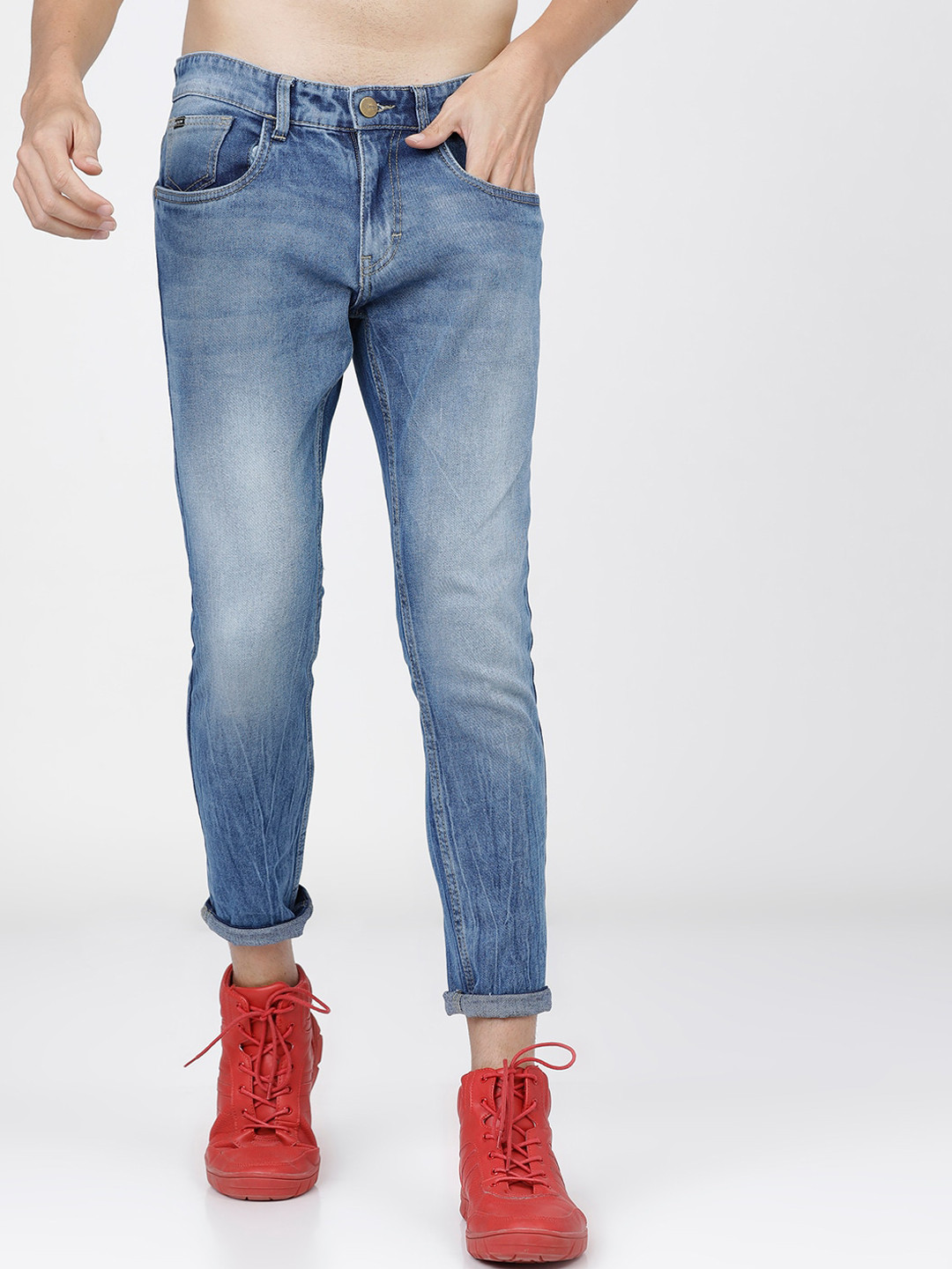 

KETCH Men Blue Tapered Fit Heavy Fade Stretchable Jeans