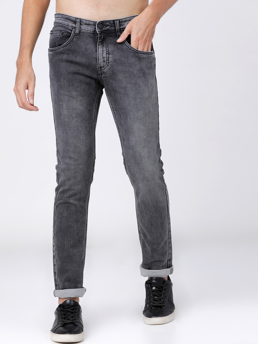 

KETCH Men Black Slim Fit Heavy Fade Stretchable Jeans