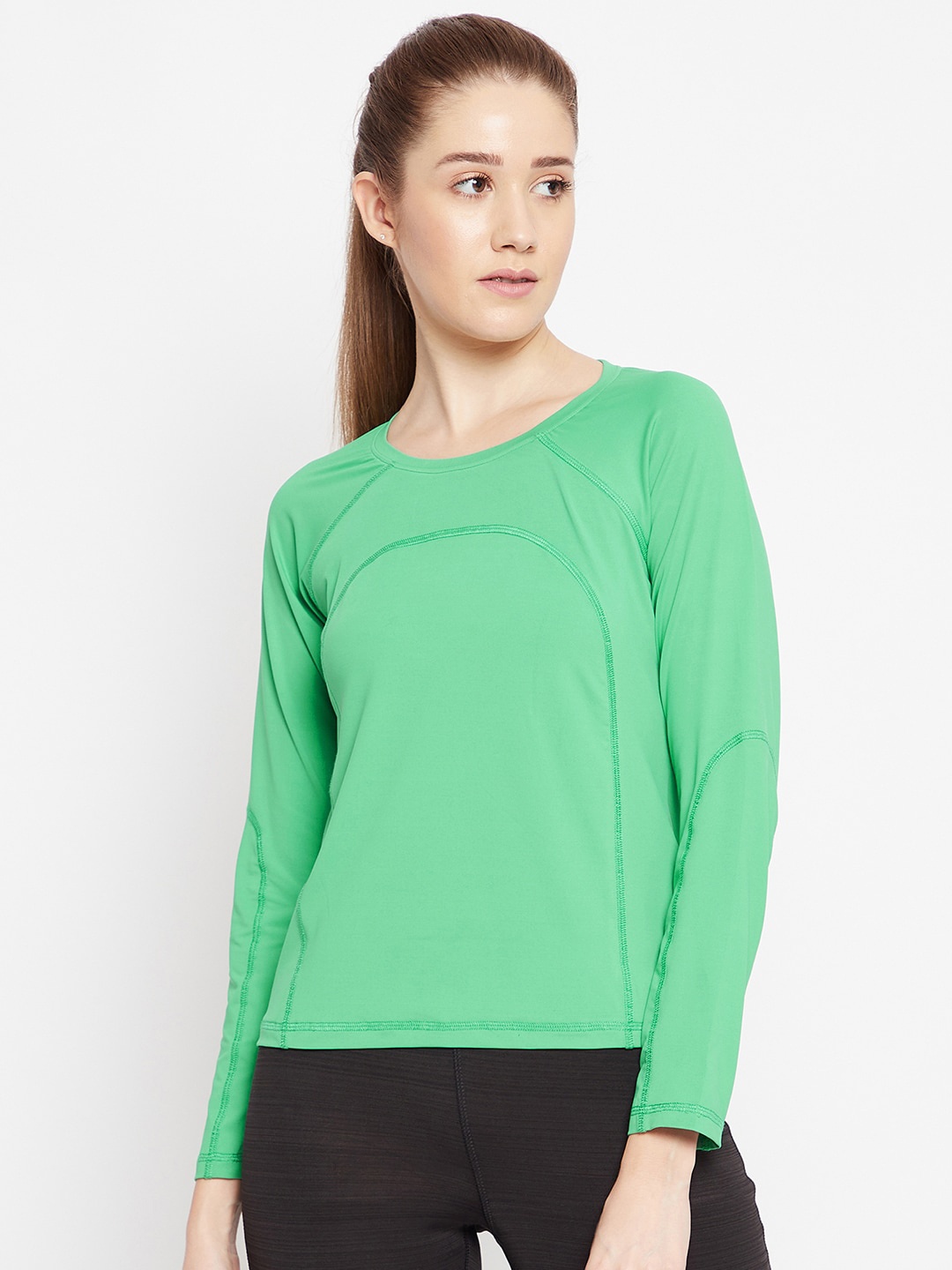 

AGIL ATHLETICA Women Green Pockets T-shirt