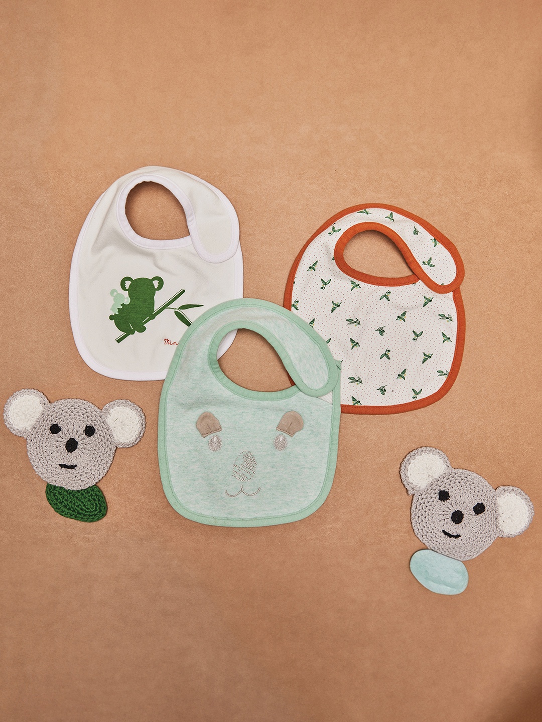

MiArcus Infants Pack Of 3 Printed Bibs - Koala, White