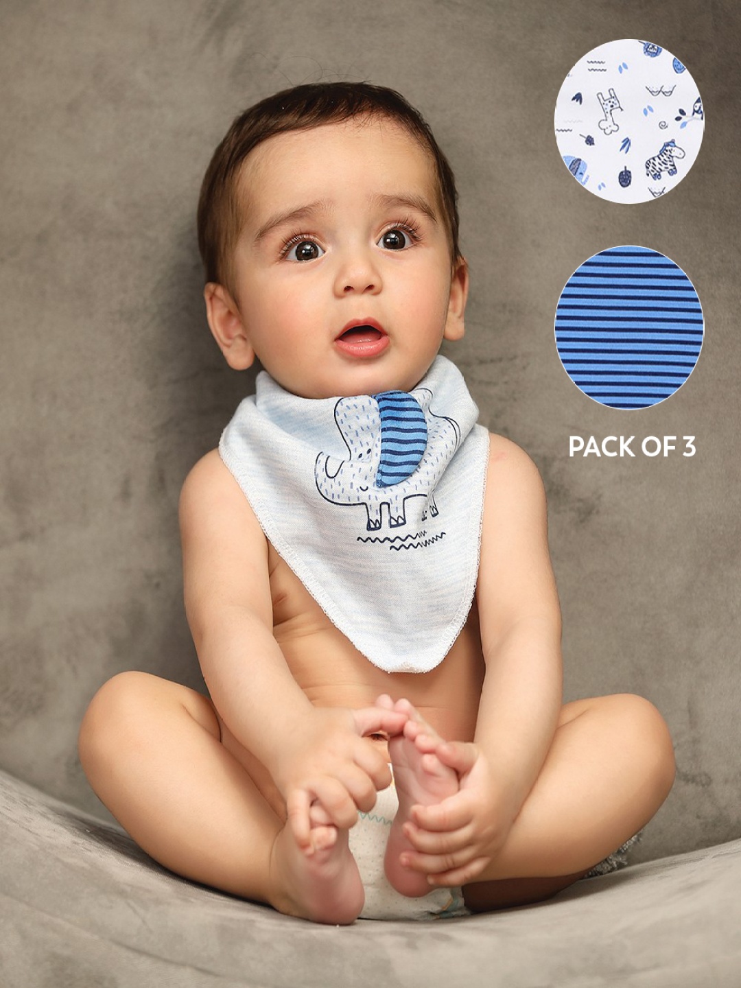 

MiArcus Unisex Kids Multicoloured Triangle Knitted Bibs, Multi