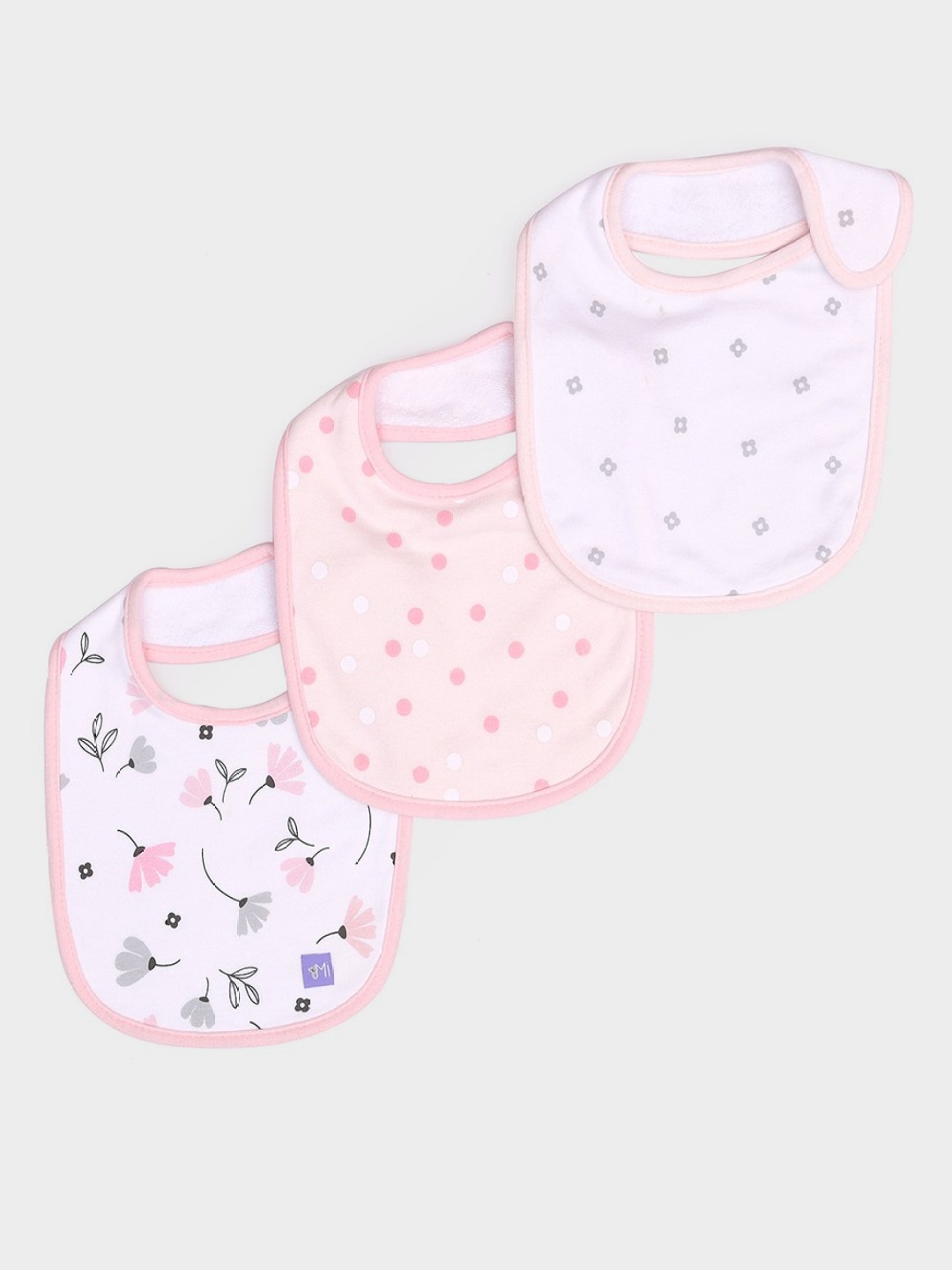 

MiArcus Girls Pack Of 3 Printed Bibs, Peach