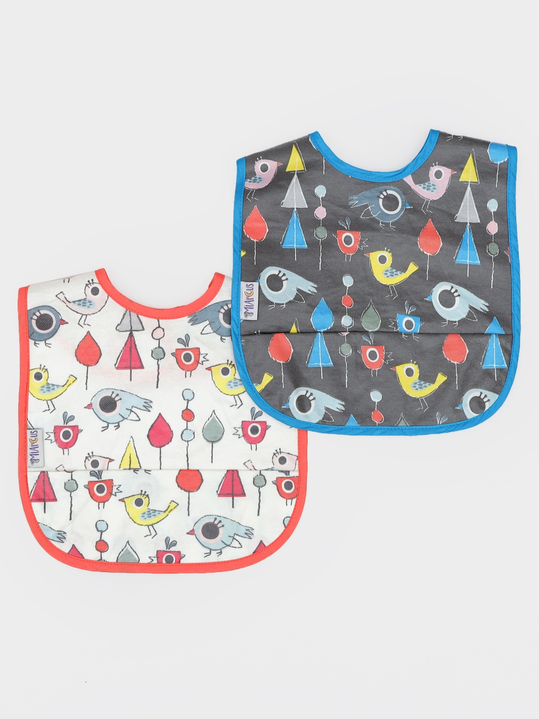 

MiArcus Infant Kids Pack Of 2 Bibs, Grey