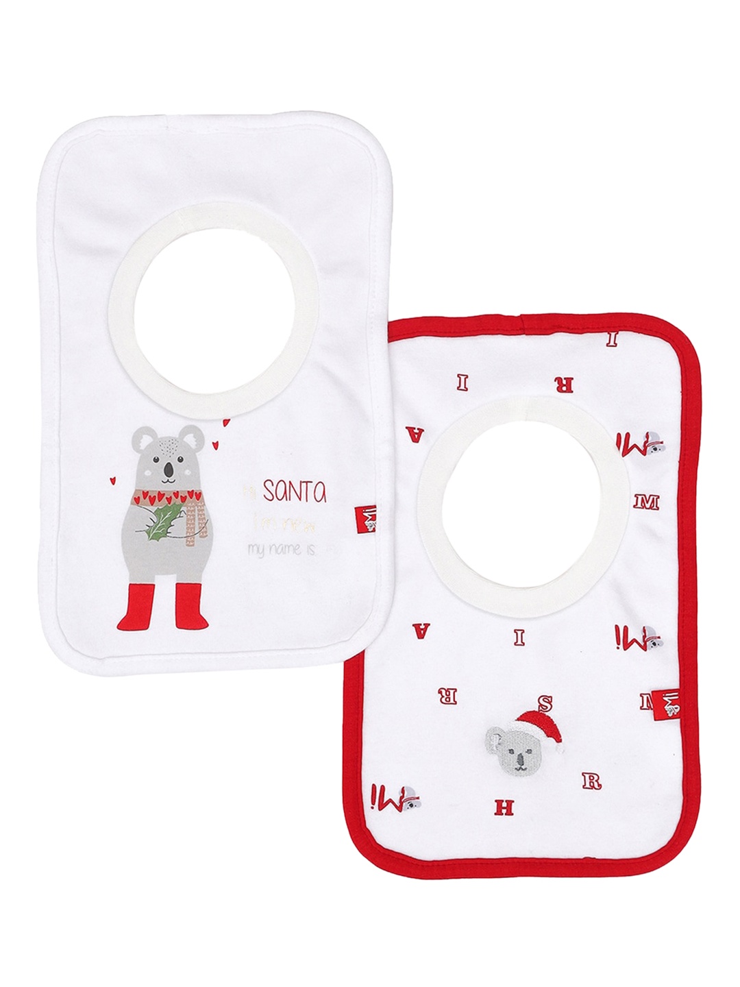 

MiArcus Unisex Kids Pack Of 2 Printed Bibs, White