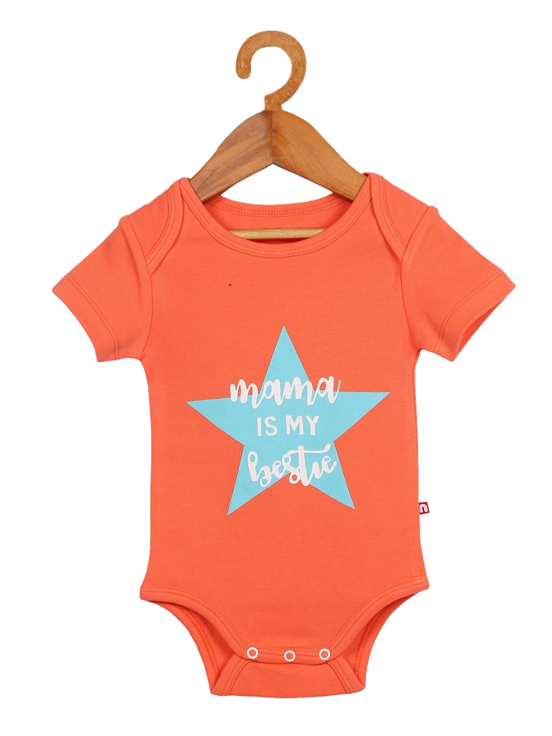 

Nino Bambino Infant Kids Orange & Blue Printed Organic Cotton Body Suit