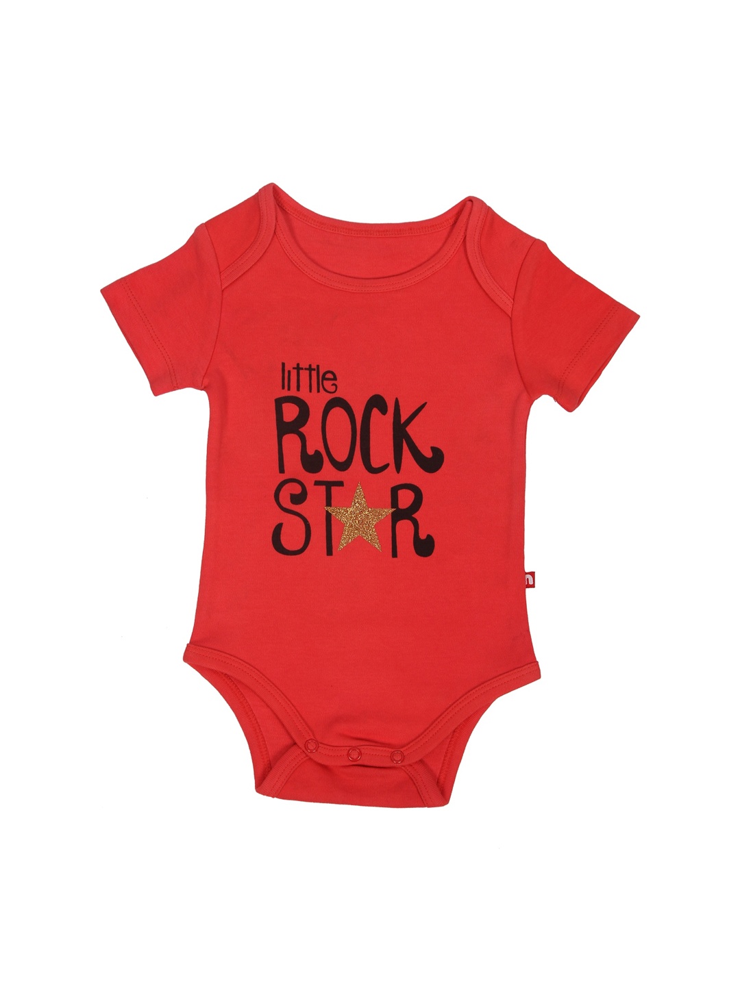 

Nino Bambino Infants Kids Red & Black Printed Organic Cotton Bodysuit