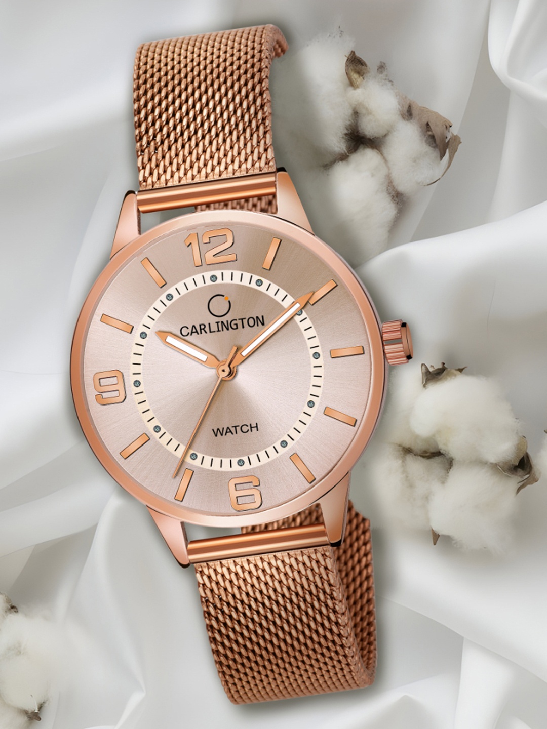 

CARLINGTON Women Rose Gold-Toned Dial & Rose Gold-Toned Straps Watch CT2002