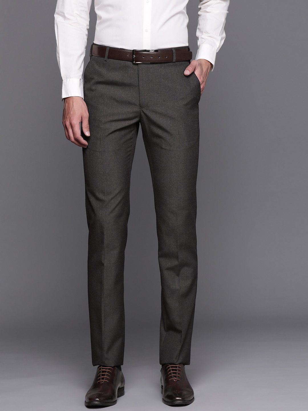

Raymond Men Charcoal Grey Slim Fit Formal Trousers