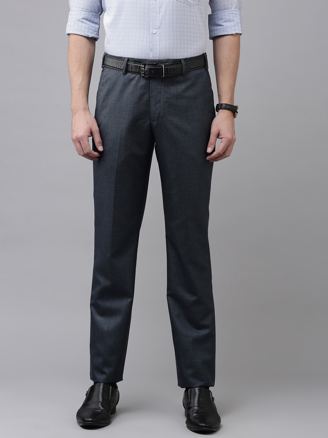 

Park Avenue Men Blue Formal Trousers