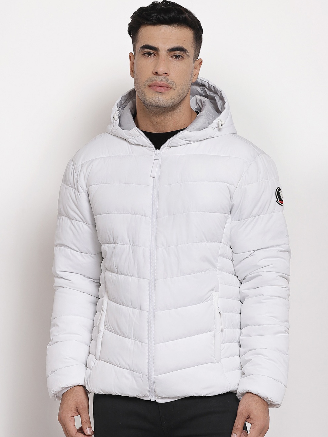 

Red Tape Men White Solid Hooded Padded Jacket