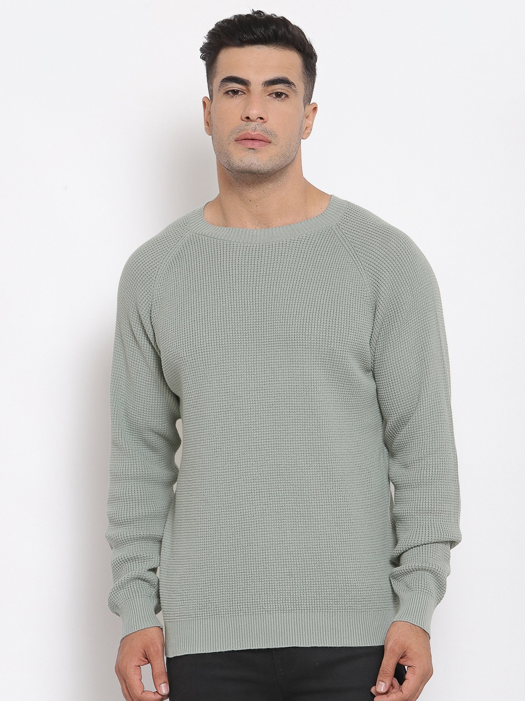 

Red Tape Men Green Self Design Sweater