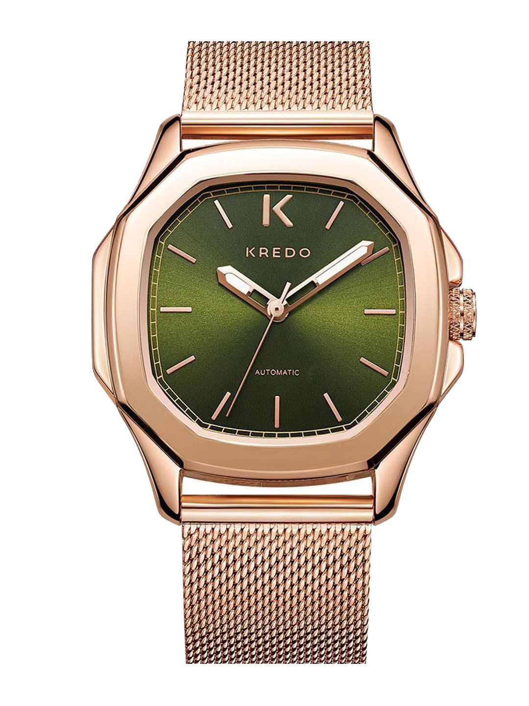

KREDO Women OTUS DONNA Green & Rose Gold Toned Bracelet Style Strap Analogue Watch KW119