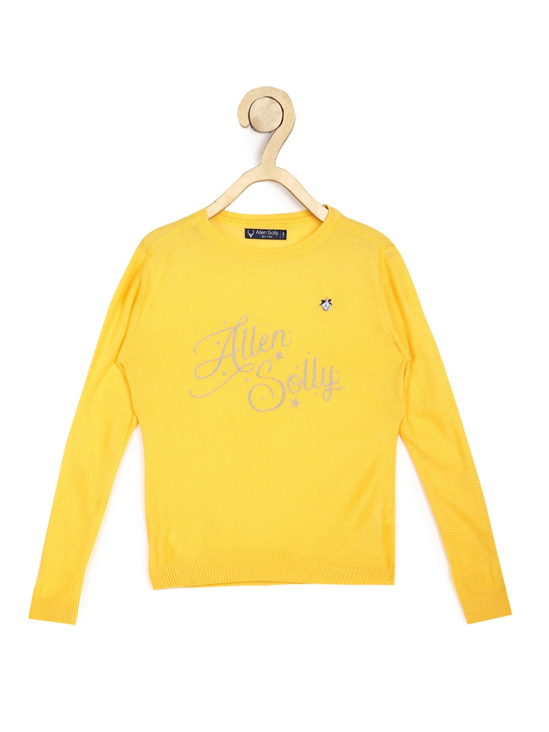 

Allen Solly Junior Girls Yellow & White Typography Printed Pullover