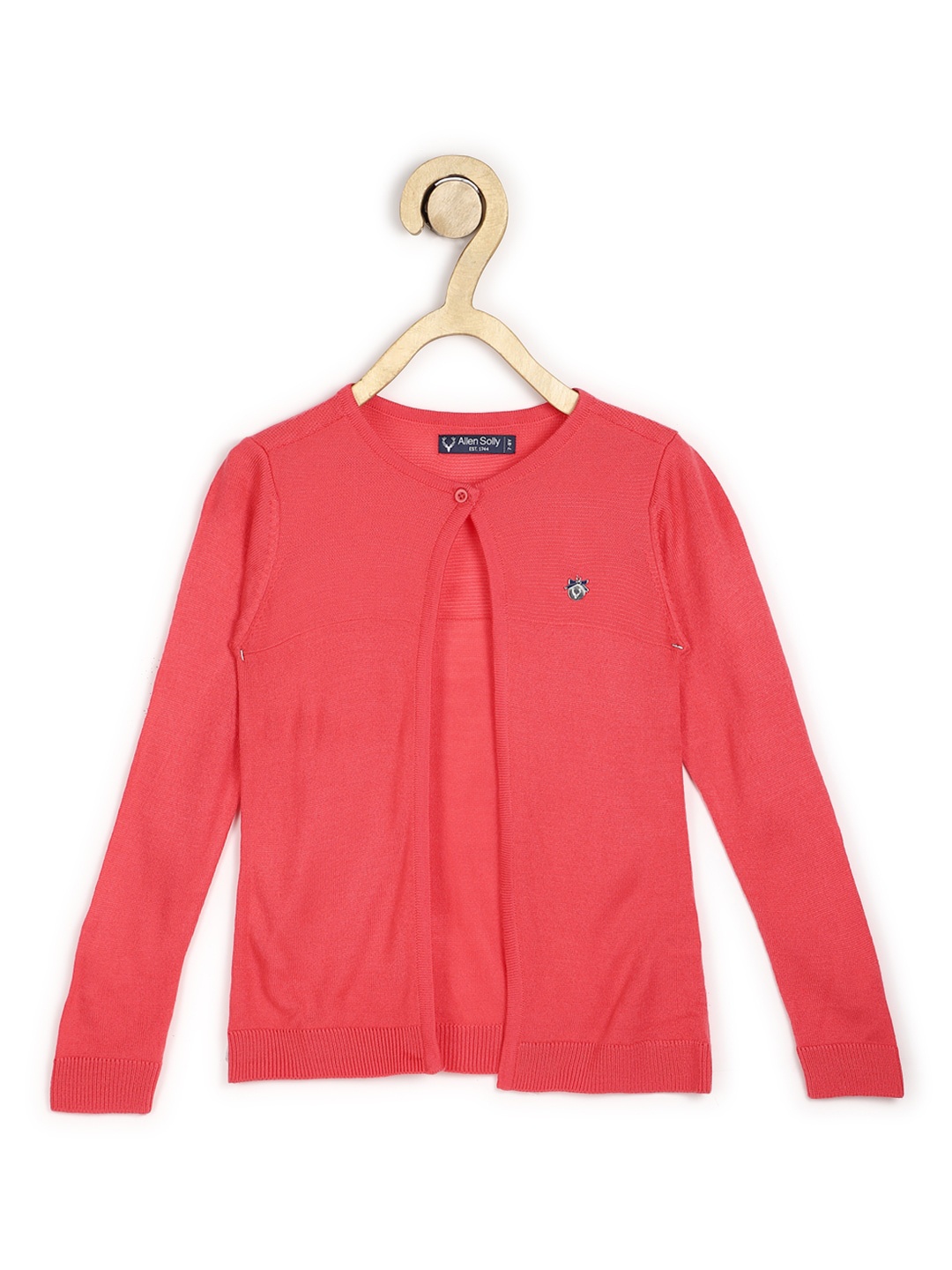 

Allen Solly Junior Girls Red Solid Front-Open Sweater