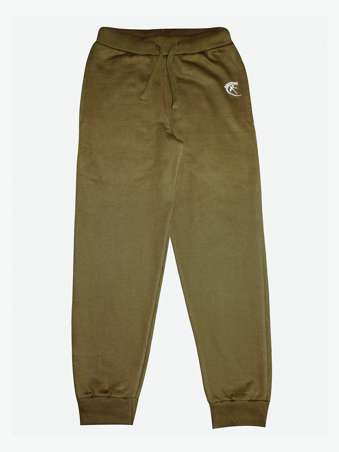 

KiddoPanti Kids Olive Green Solid Pure Cotton Joggers