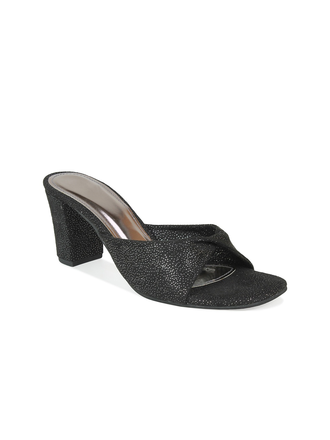 

Inc 5 Black Textured Block Mules