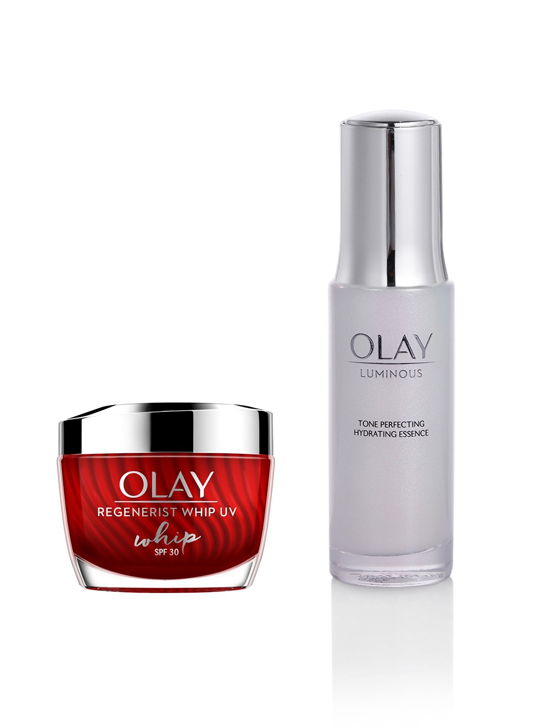 

Olay Set of Regenerist Whip SPF 30 Moisturiser & Luminous Tone Perfecting Hydrating Serum, Red