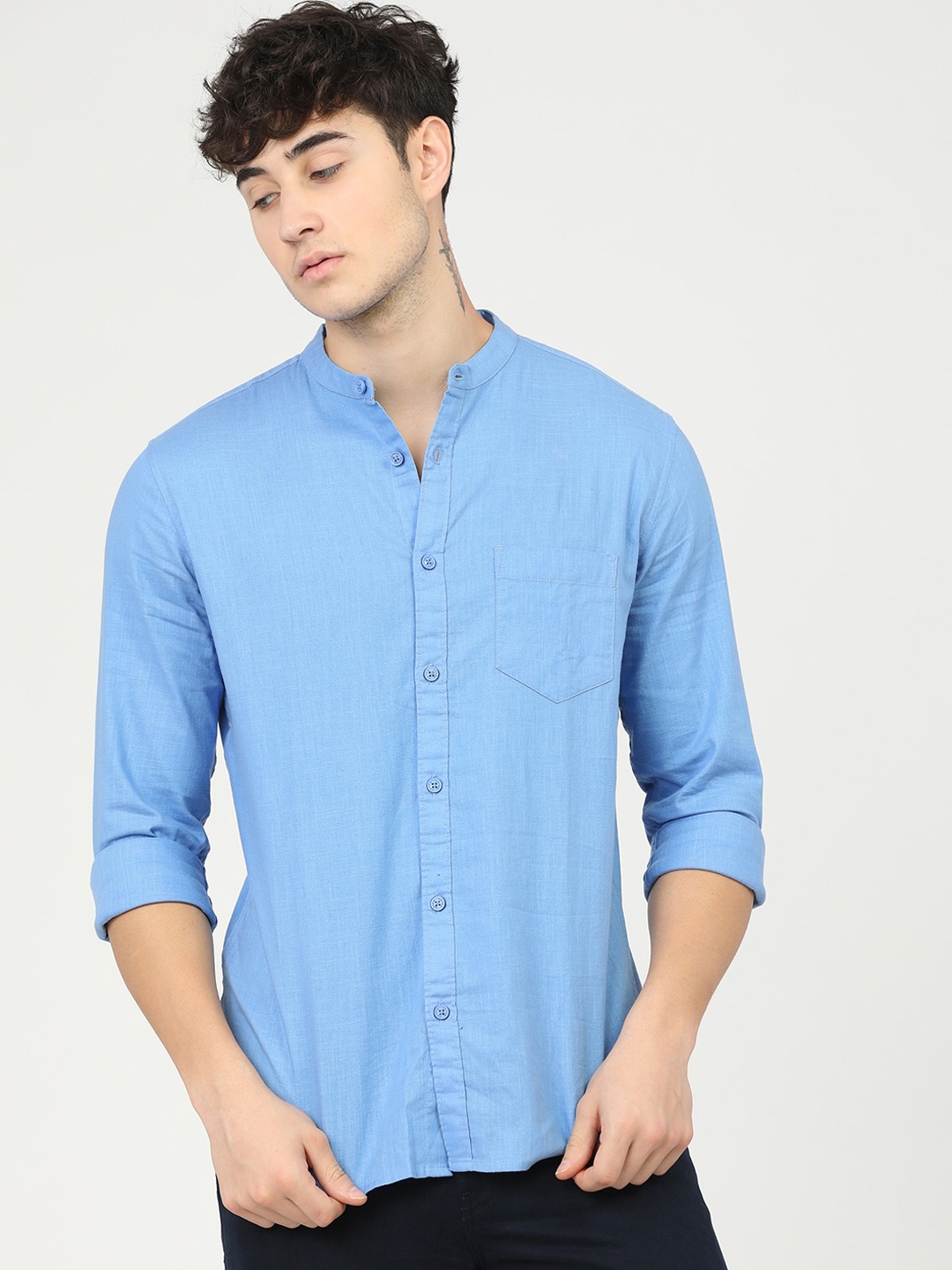 

KETCH Men Slim Fit Cotton Casual Shirt, Blue