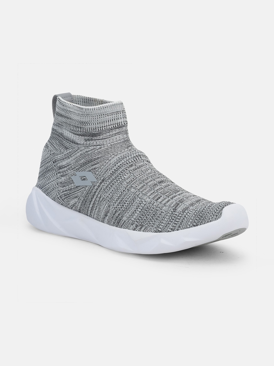 

Lotto Men Grey Melange Textile Training or Gym Non-Marking Shoes