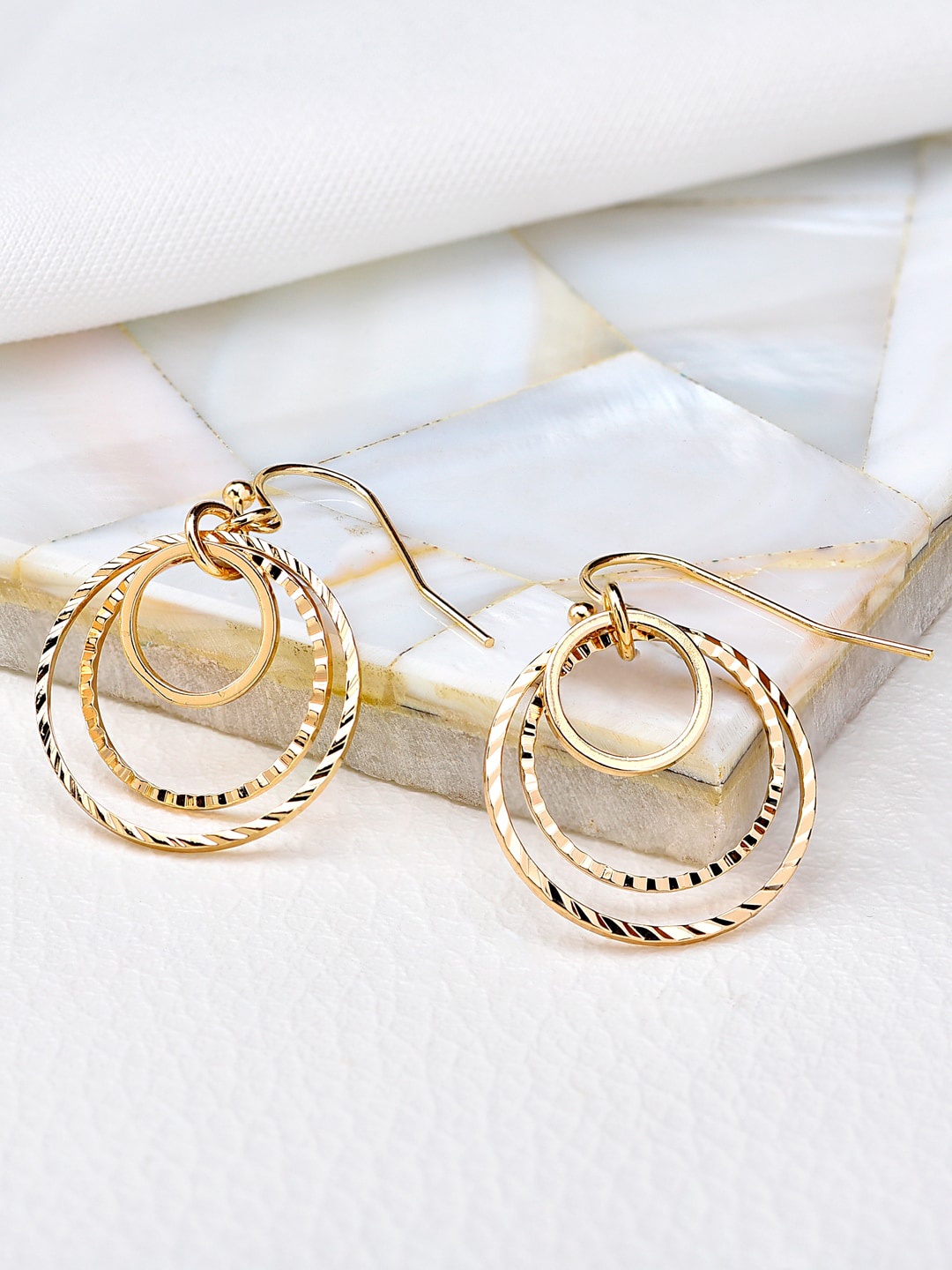 

Accessorize London Gold-Toned Circular Drop Earrings