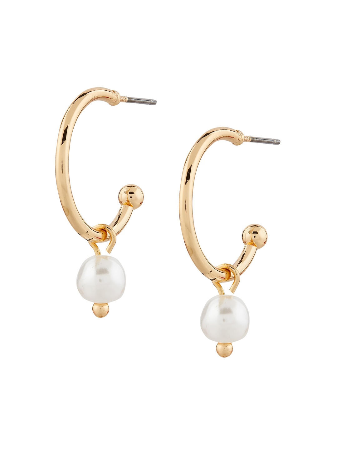 

Accessorize Off White & Gold-Palted Half Hoop Earrings