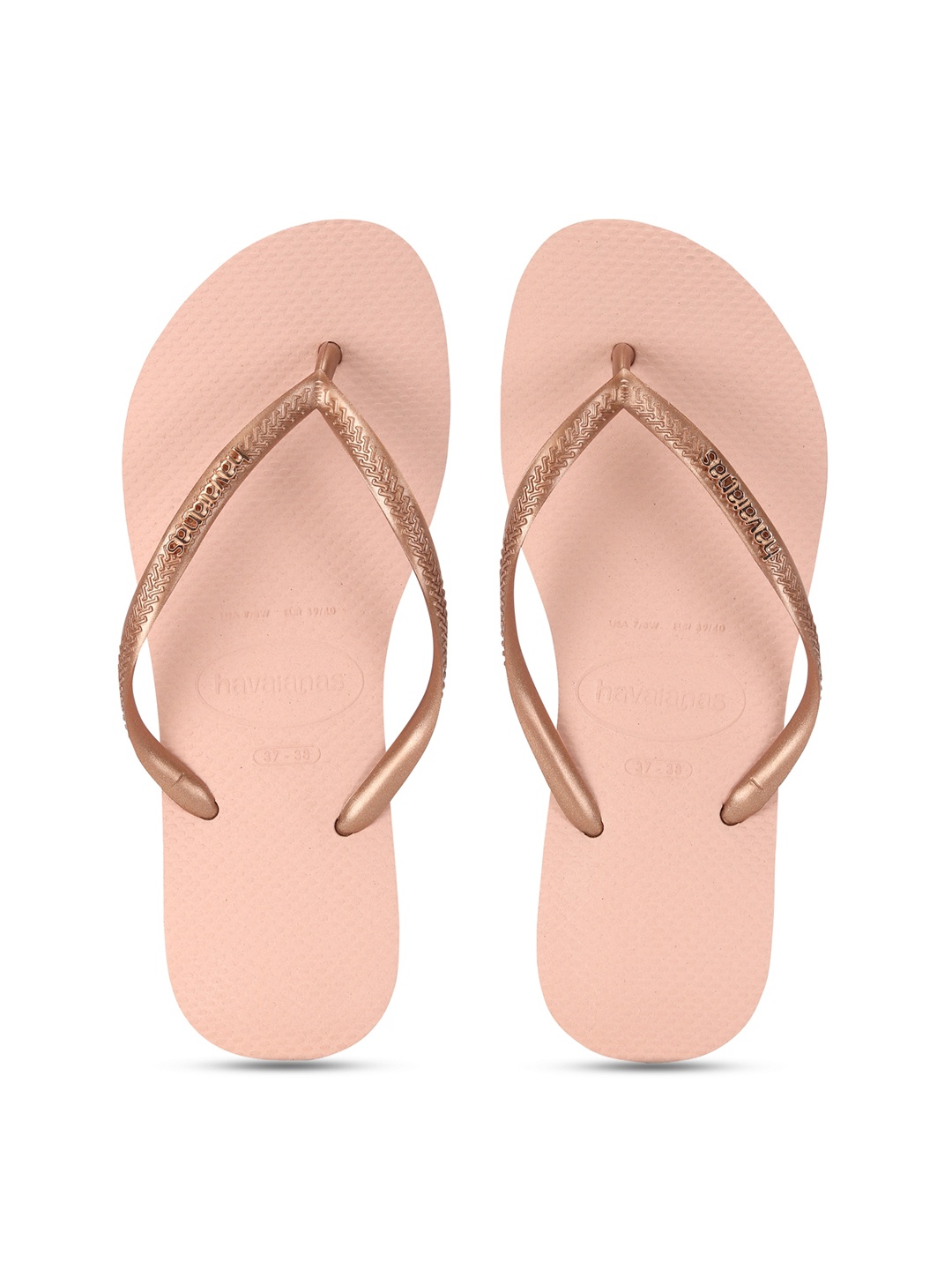 

Havaianas Women Rose Gold & Peach-Coloured Rubber Thong Flip-Flops