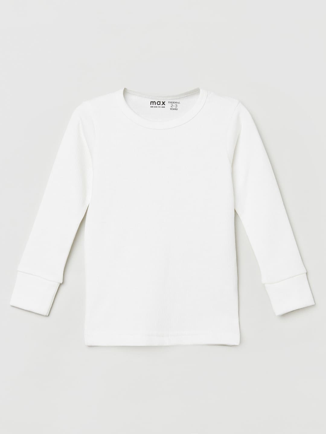 

max Boys Off White V-Neck Raw Edge T-shirt