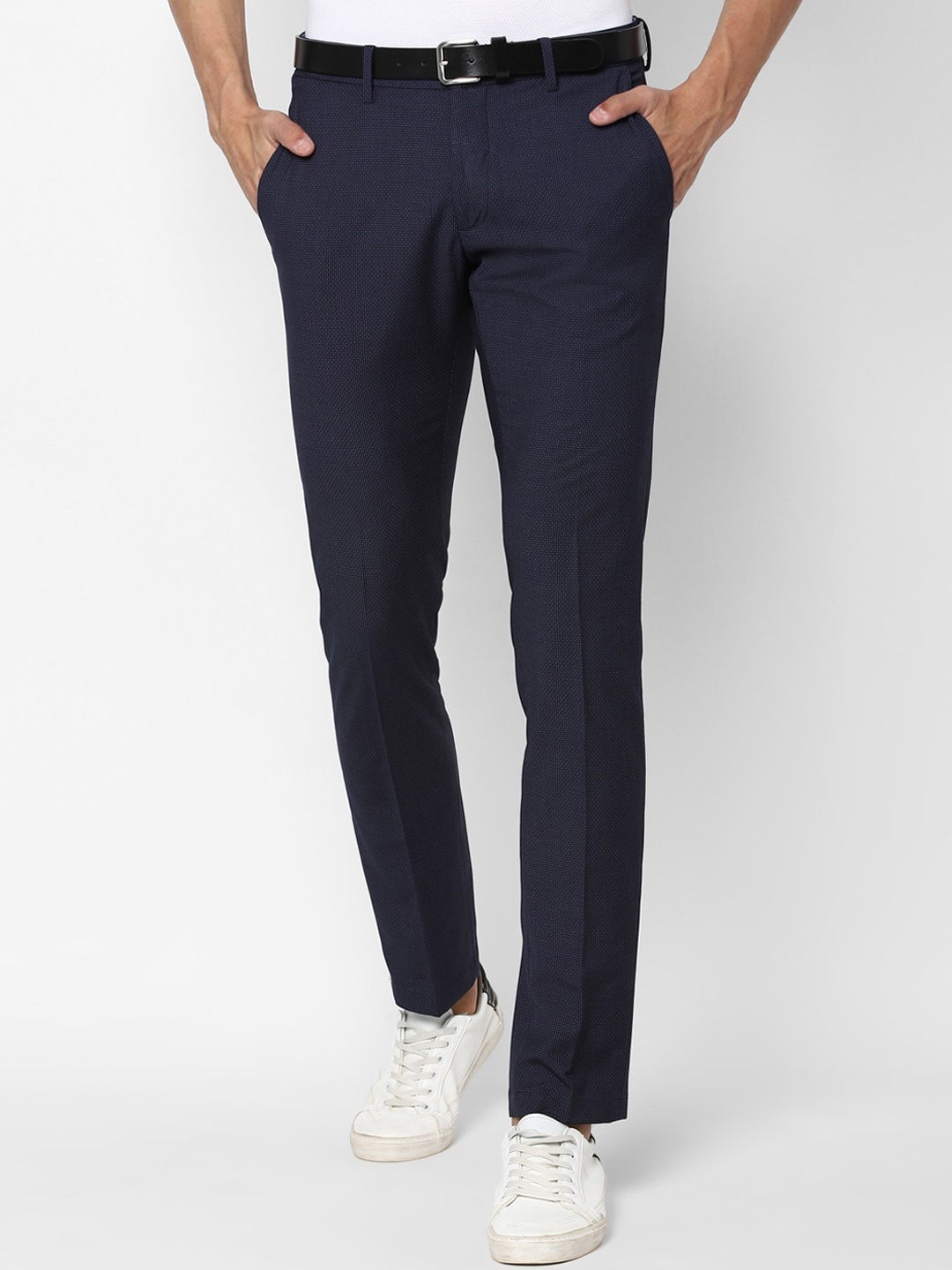 

Allen Solly Men Navy Blue Slim Fit Trousers