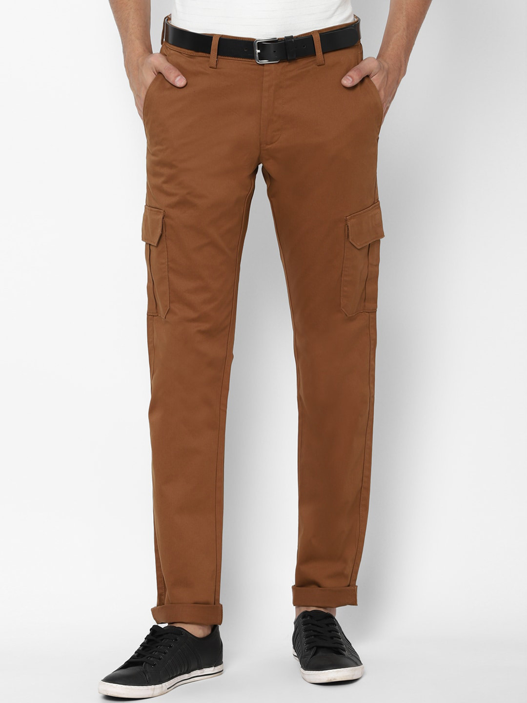 

Allen Solly Men Brown Slim Fit Cargos Trousers