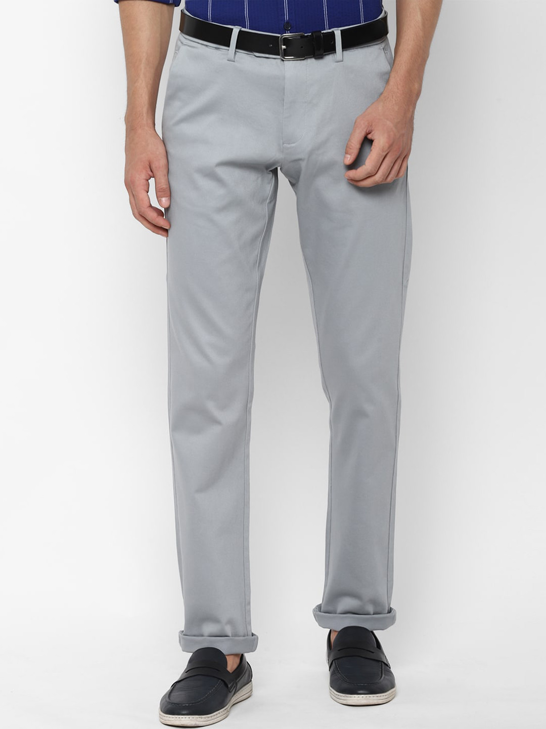 

Allen Solly Men Grey Slim Fit Formal Trousers