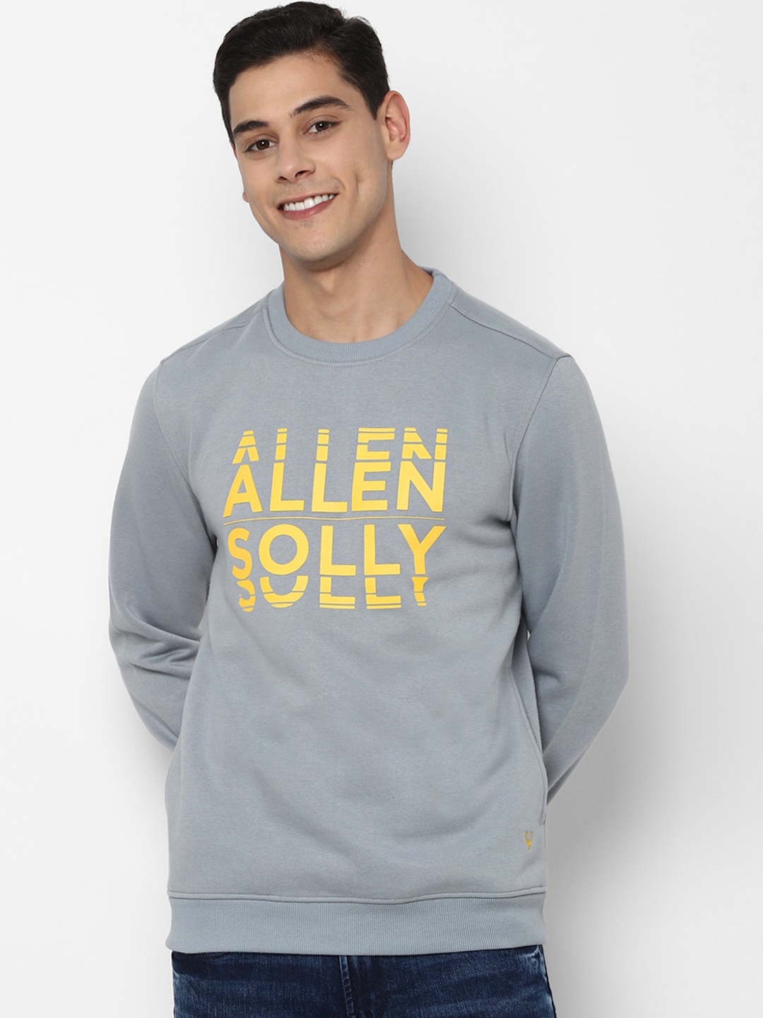 

Allen Solly Men Grey Printed Sweatshirt