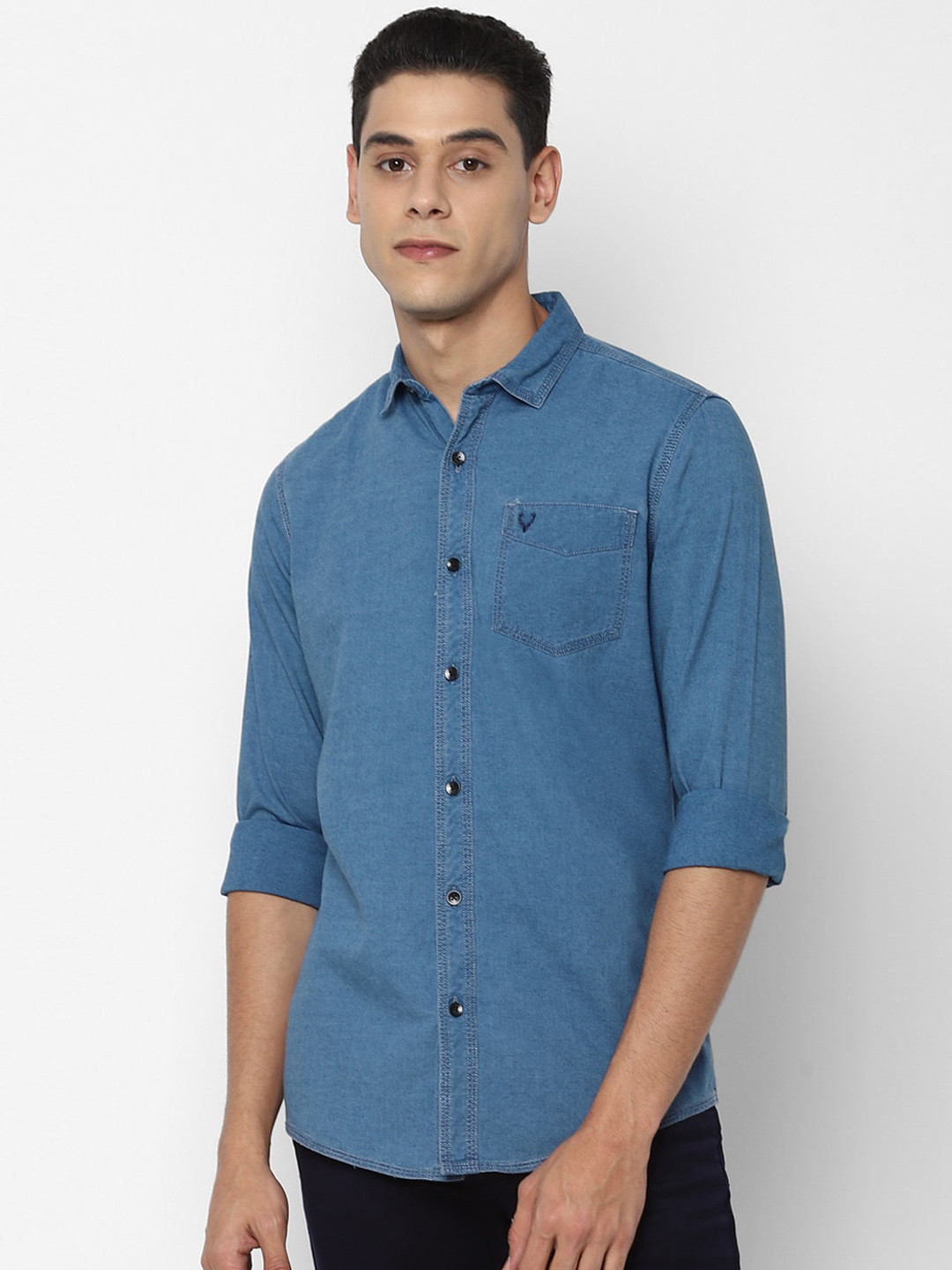 

Allen Solly Sport Men Blue Opaque Pure Cotton Casual Shirt