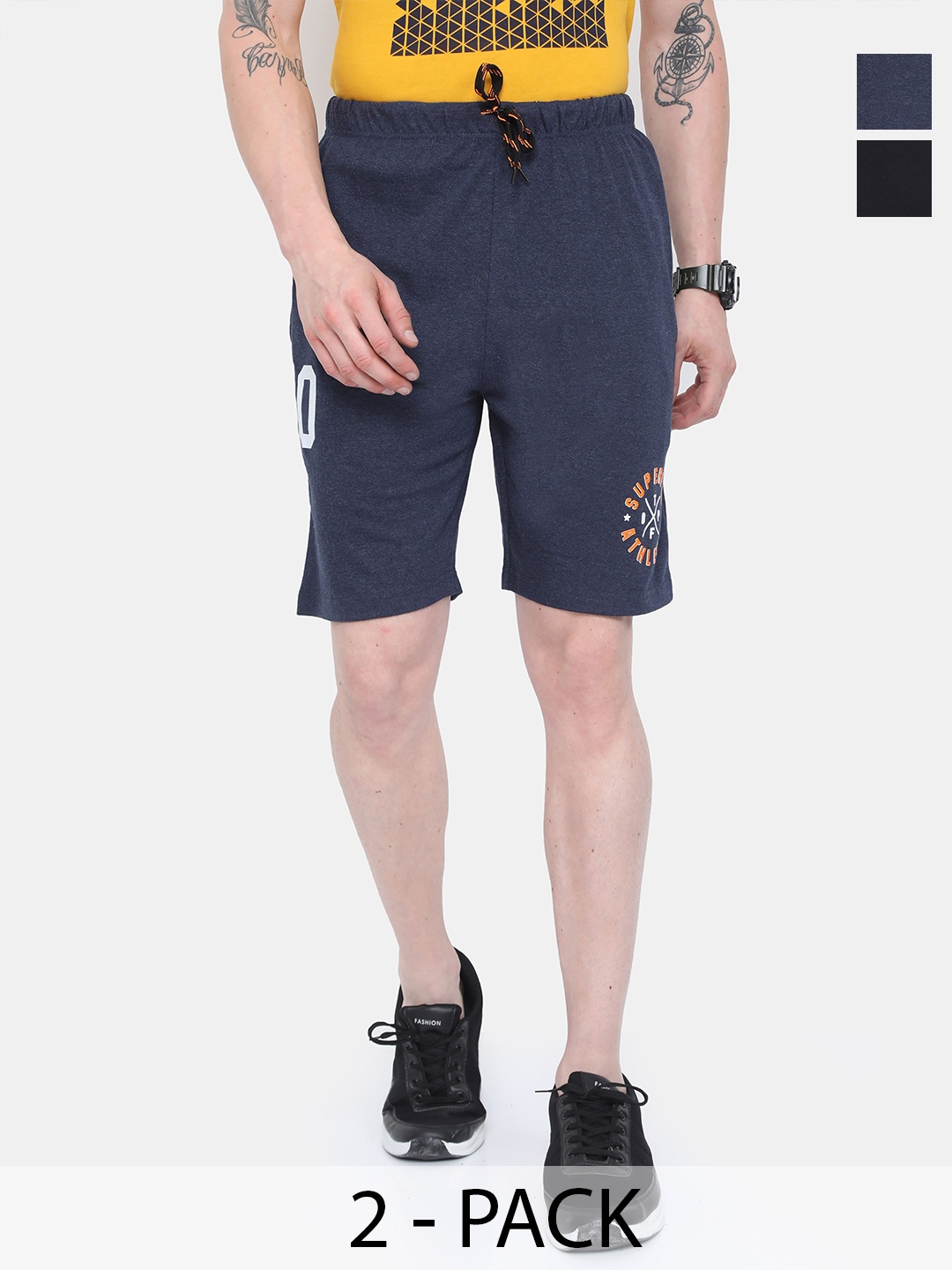 

ARDEUR Men Multicoloured Printed Training or Gym Regular Shorts, Multi