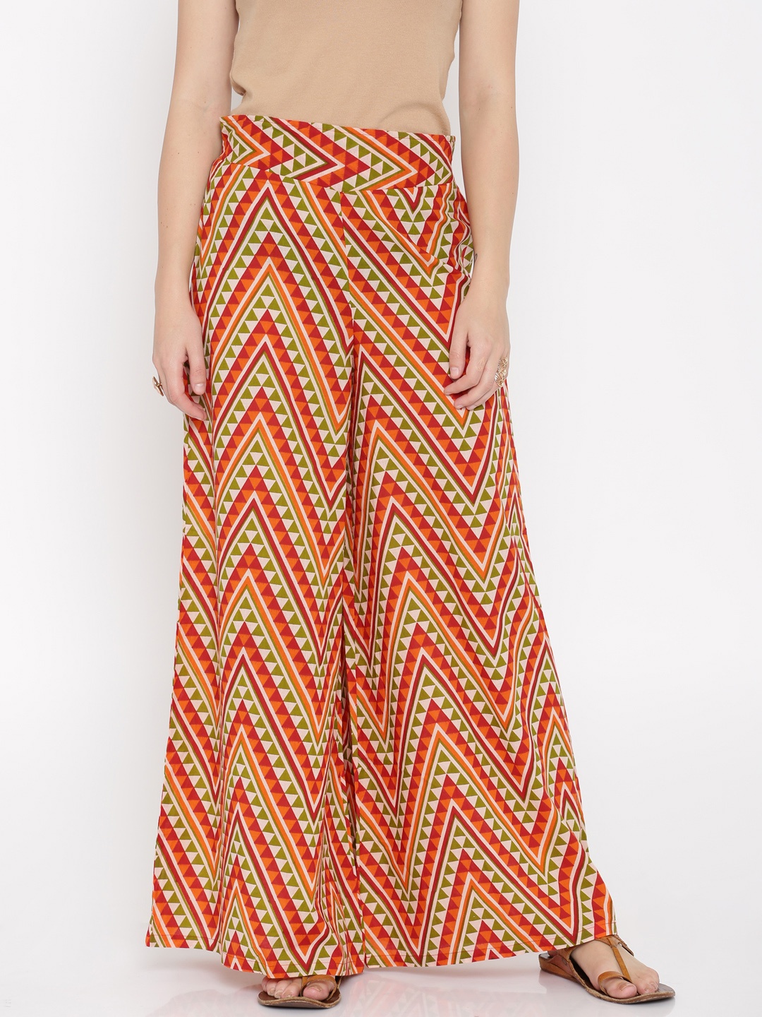 

Desi Weavess Women Multicoloured Printed Palazzo Trousers, Multi