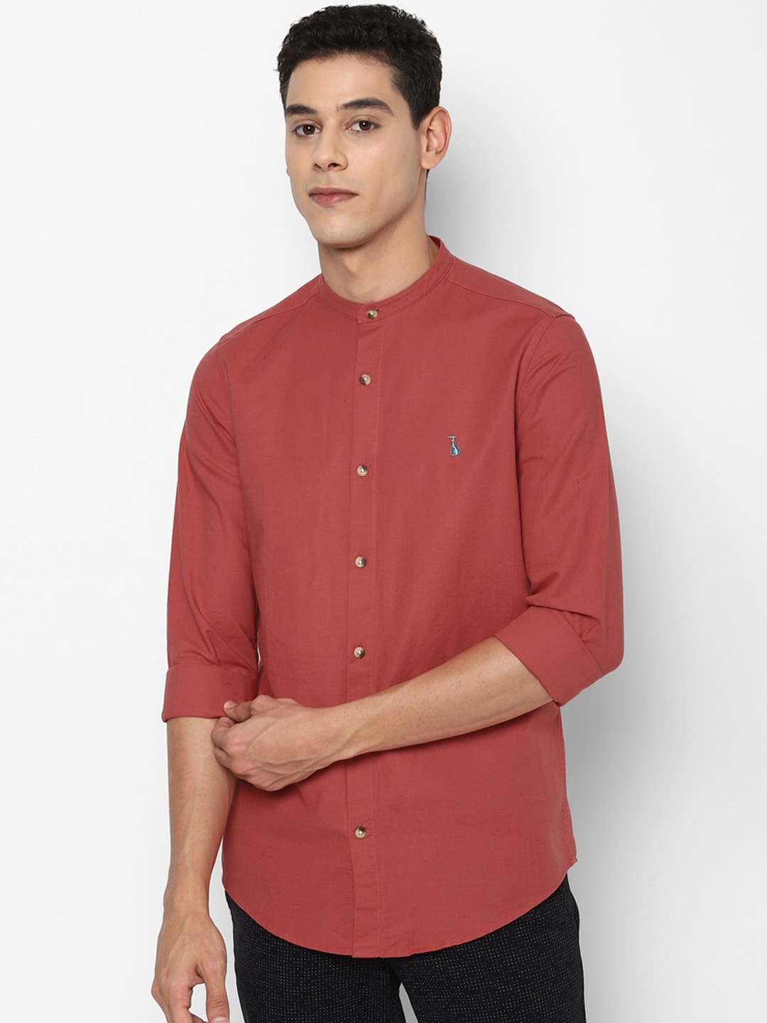 

SIMON CARTER LONDON Men Red Slim Fit Opaque Casual Shirt