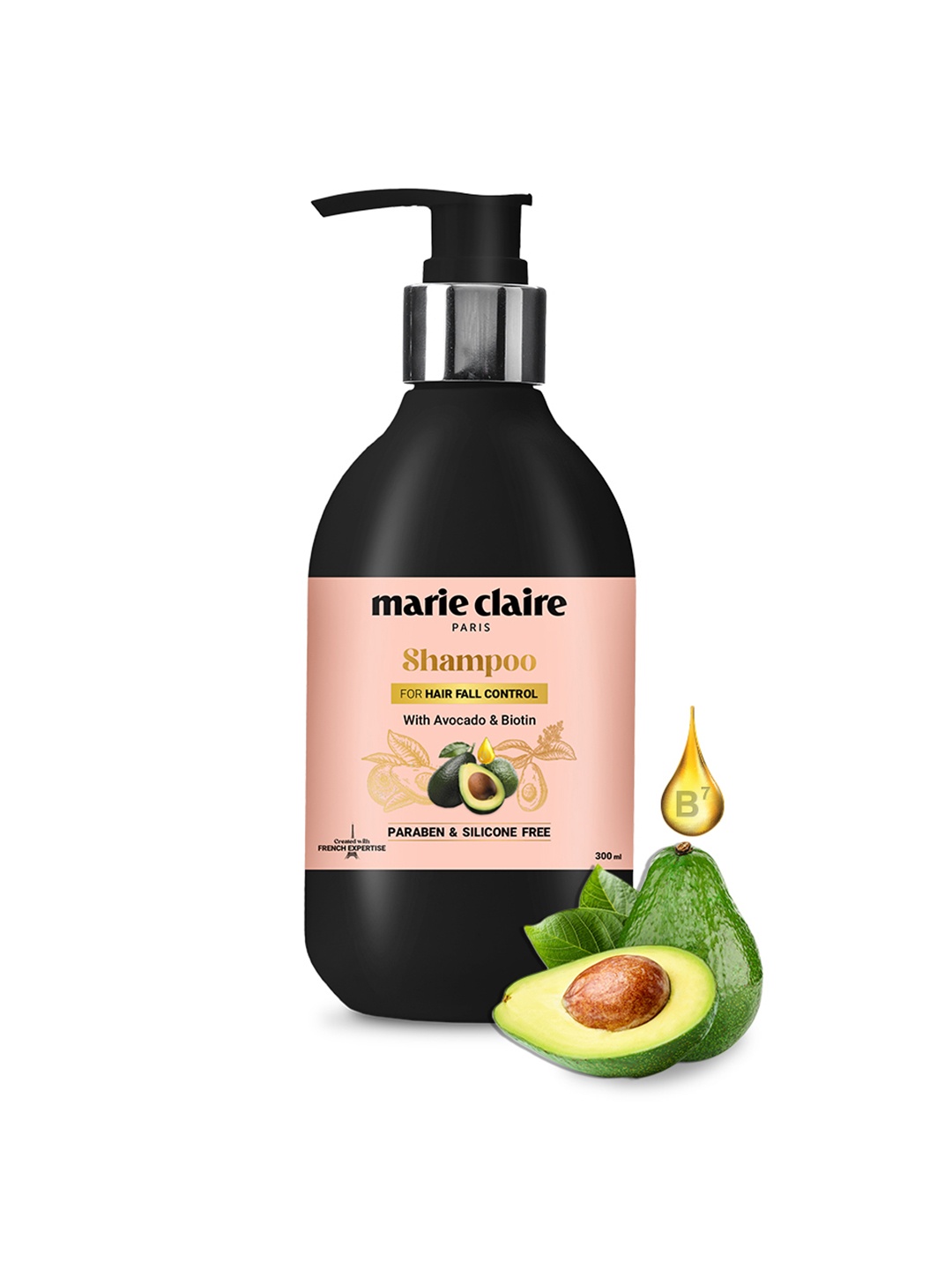 

Marie Claire Shampoo For Hair Fall Control 300 ml, Black