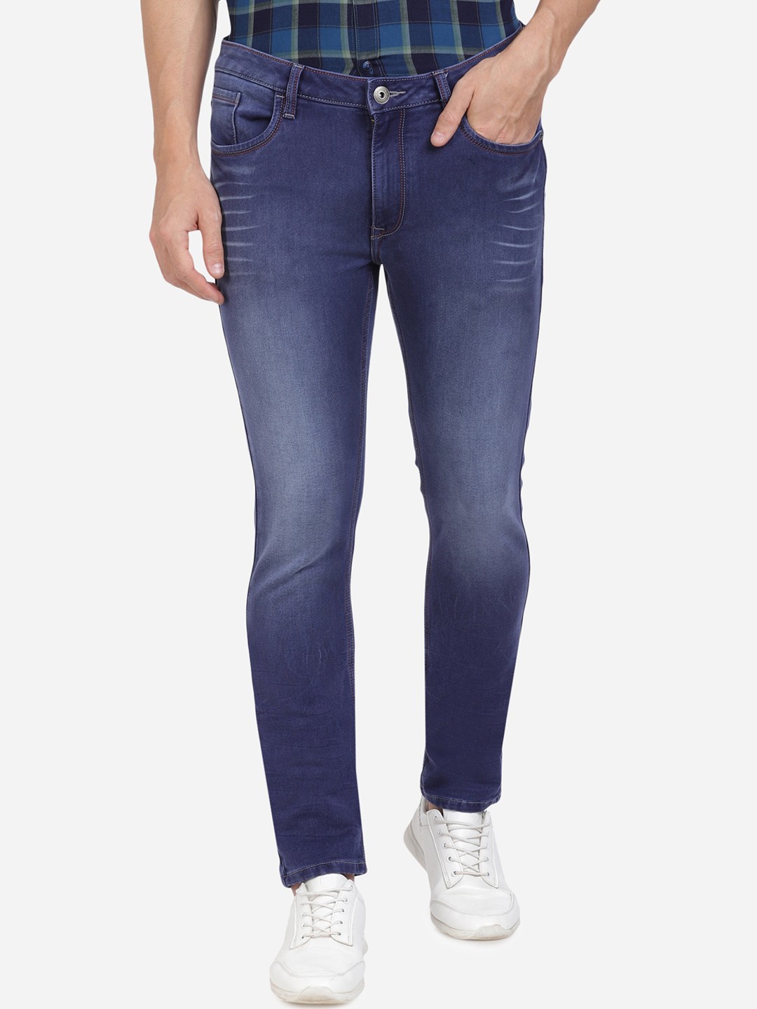 

Crocodile Men Blue Slim Fit Heavy Fade Stretchable Jeans