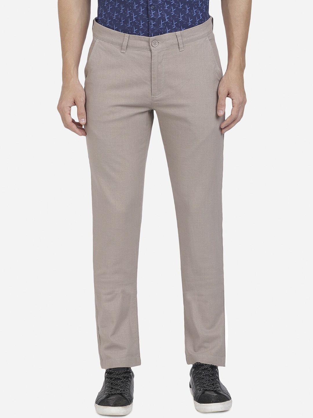 

Crocodile Men Beige Slim Fit Cotton Regular Trousers