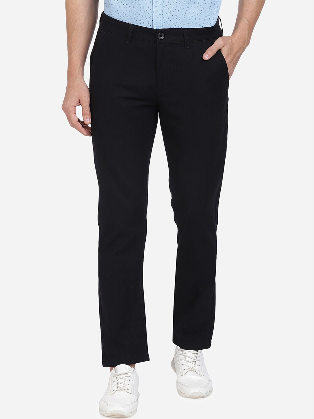 

Crocodile Men Black Solid Slim Fit Trousers