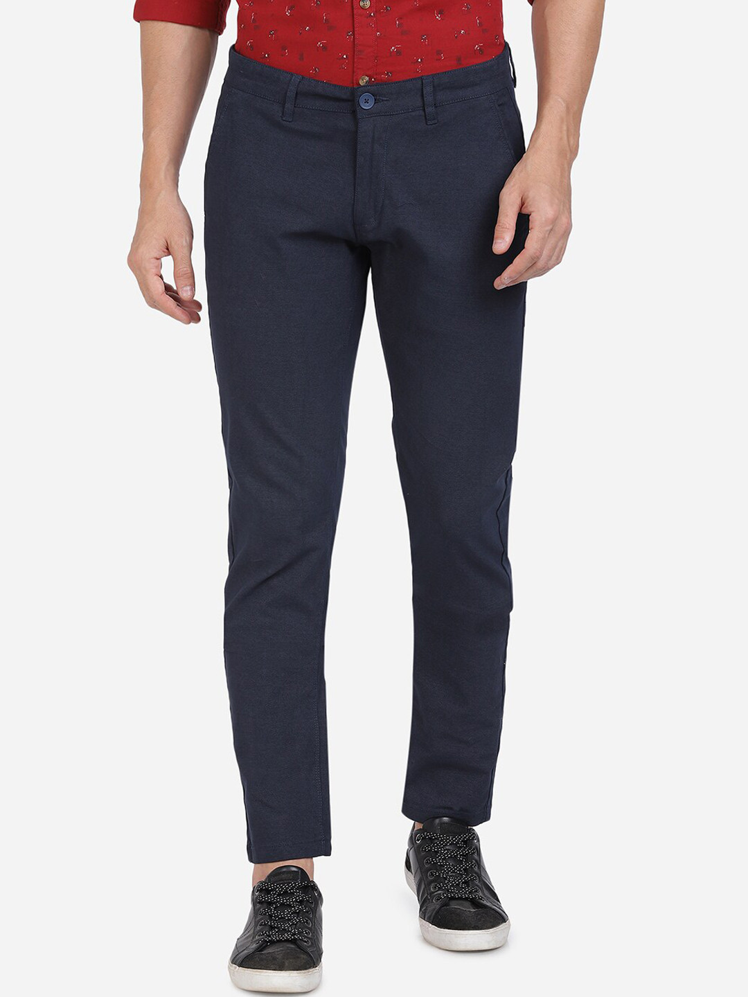 

Crocodile Men Navy Blue Slim Fit Trousers