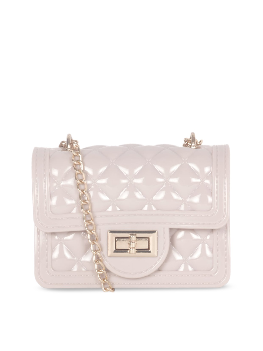 

London Rag Beige Structured Sling Bag with Quilted