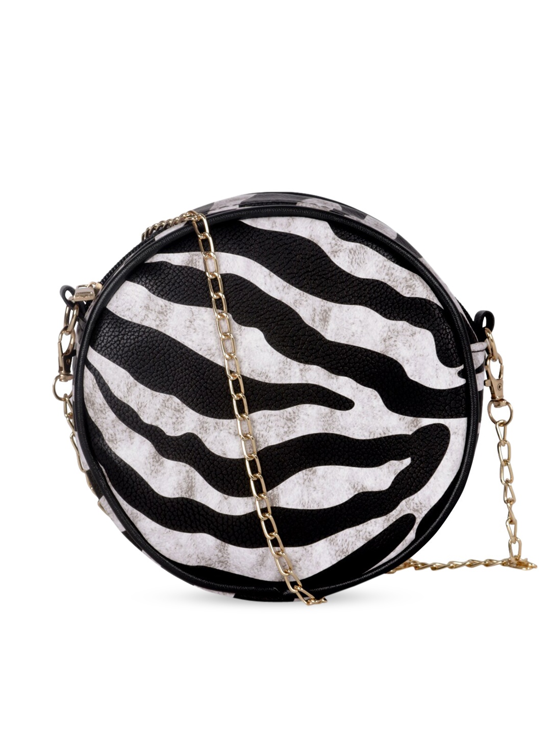 

London Rag Black Animal Printed Structured Sling Bag