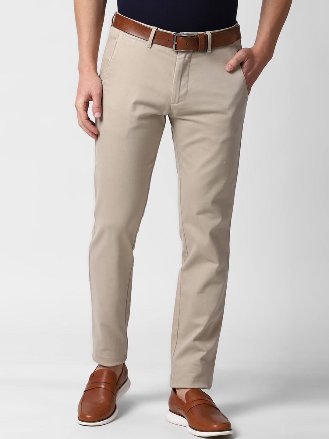 

Peter England Casuals Men Beige Slim Fit Chinos Trousers