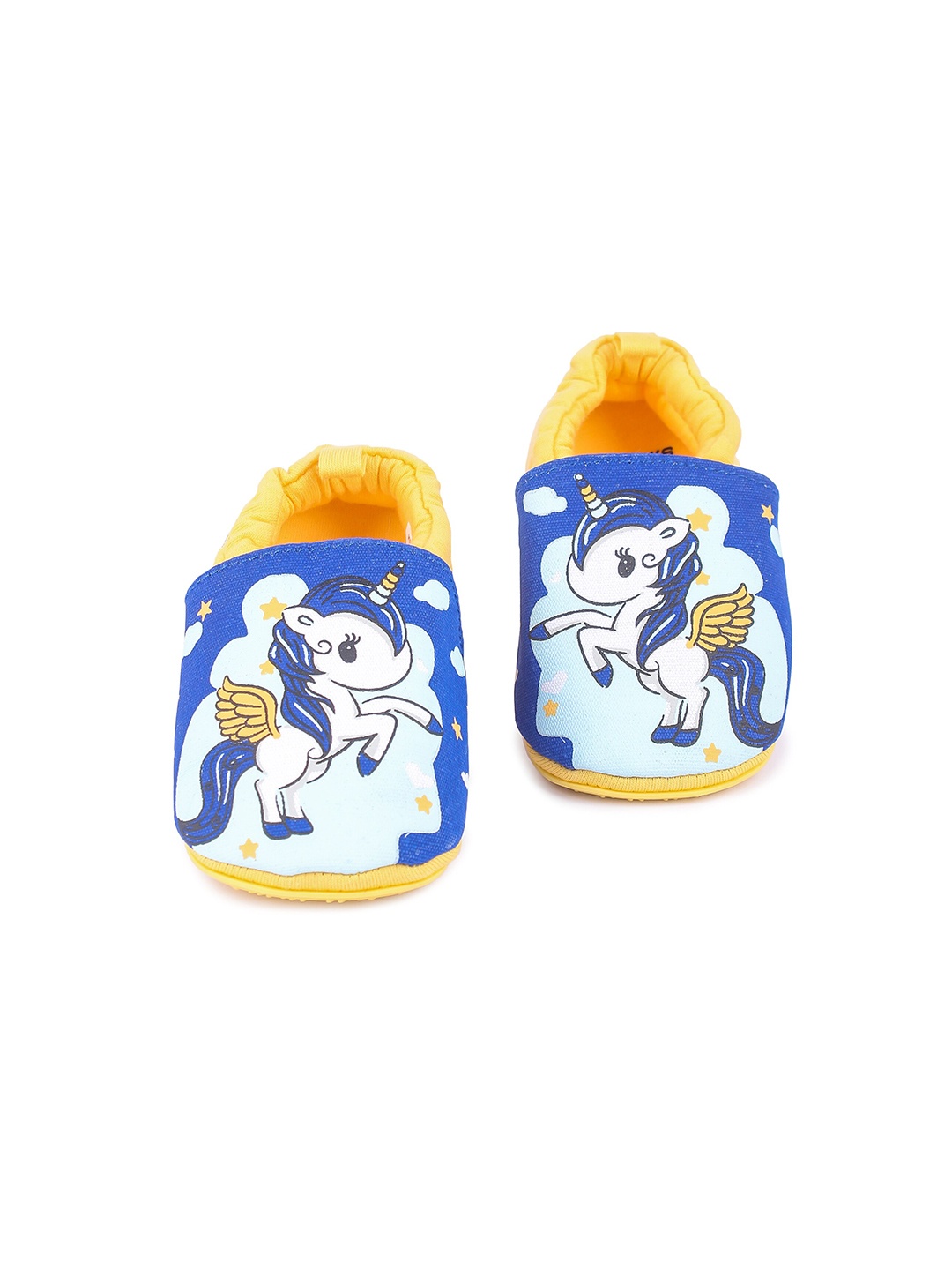 

Butterthief Infants Kids Blue & Yellow Printed Pre-Walker Booties